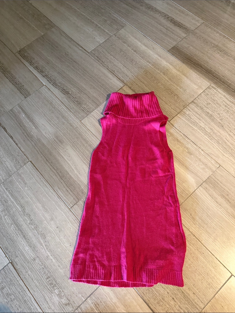 Theory Sleeveless Turtleneck Mini Dress - Hot Pink